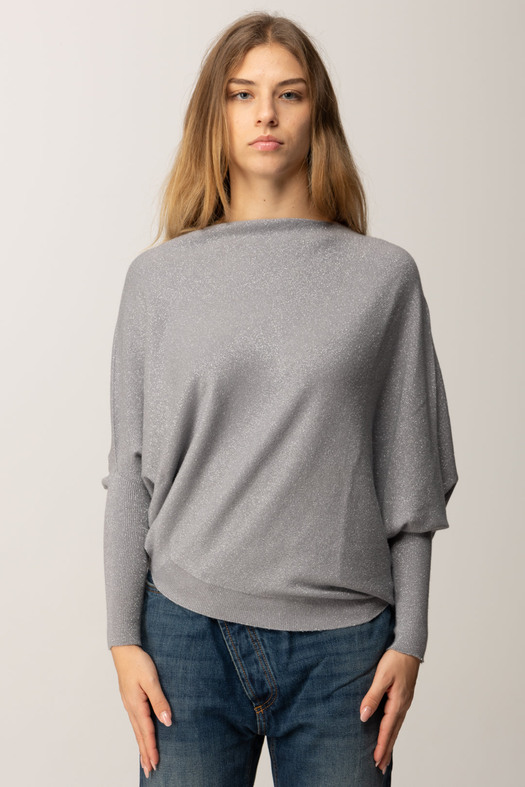 Manila Grace Mujer Maglia Asimmetrica M461VX STONE – Khloefemme