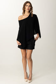 Manila Grace Maglia Asimmetrica Monospalla M452CU NERO