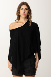 Manila Grace Maglia Asimmetrica Monospalla M452CU NERO