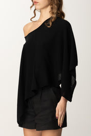 Manila Grace Maglia Asimmetrica Monospalla M452CU NERO