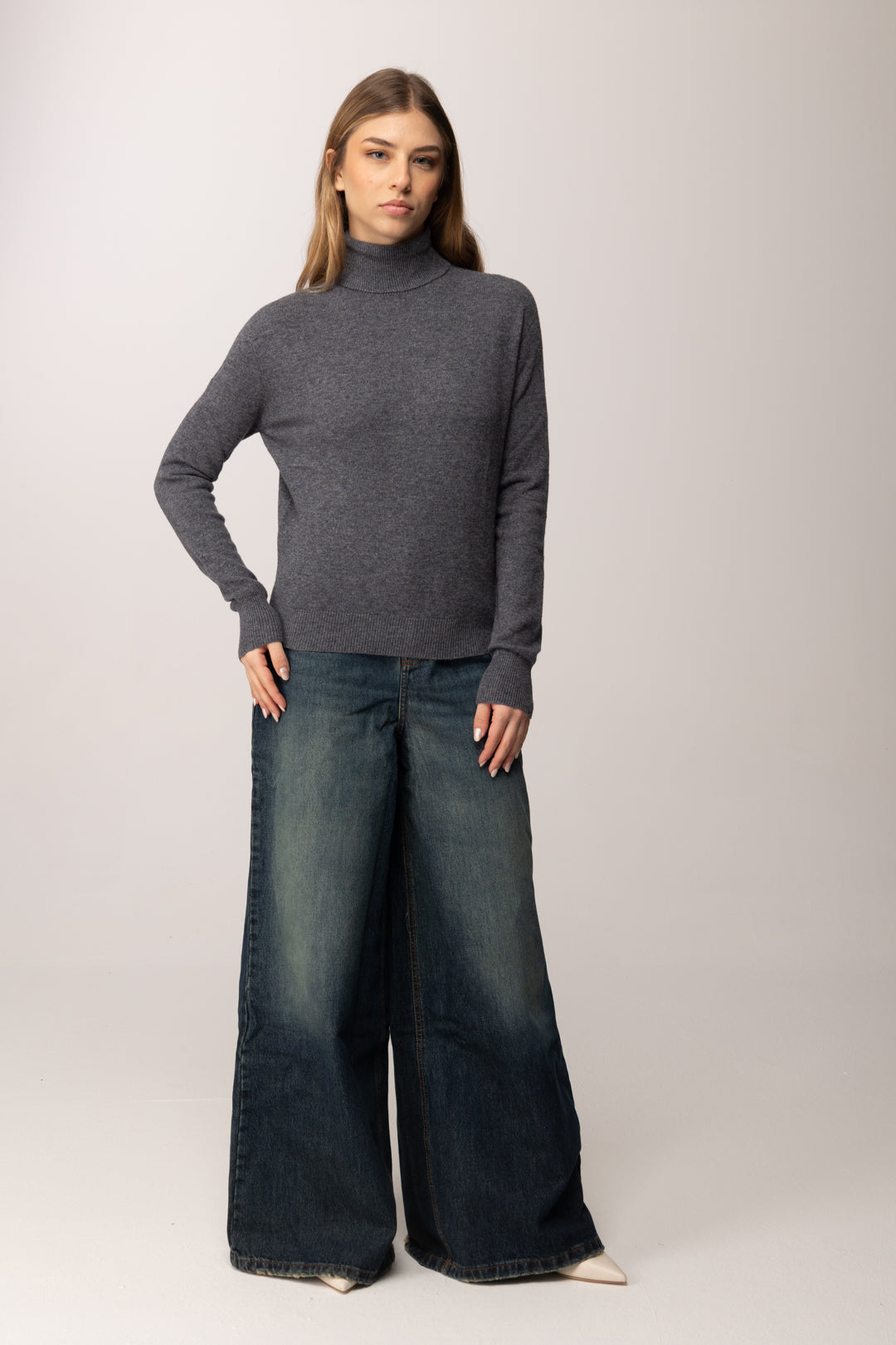 Meme Road Maglia Basica a Collo Alto MRK628 OMBRA