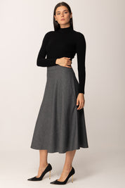 Khloe Femme Maglia Basica Mezzo Collo BLACK