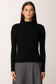 Khloe Femme Maglia Basica Mezzo Collo BLACK