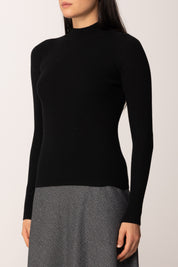 Khloe Femme Maglia Basica Mezzo Collo BLACK