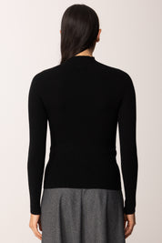 Khloe Femme Maglia Basica Mezzo Collo BLACK