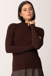 Khloe Femme Maglia Basica Mezzo Collo MORO