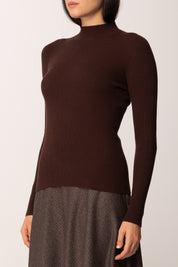 Khloe Femme Maglia Basica Mezzo Collo MORO