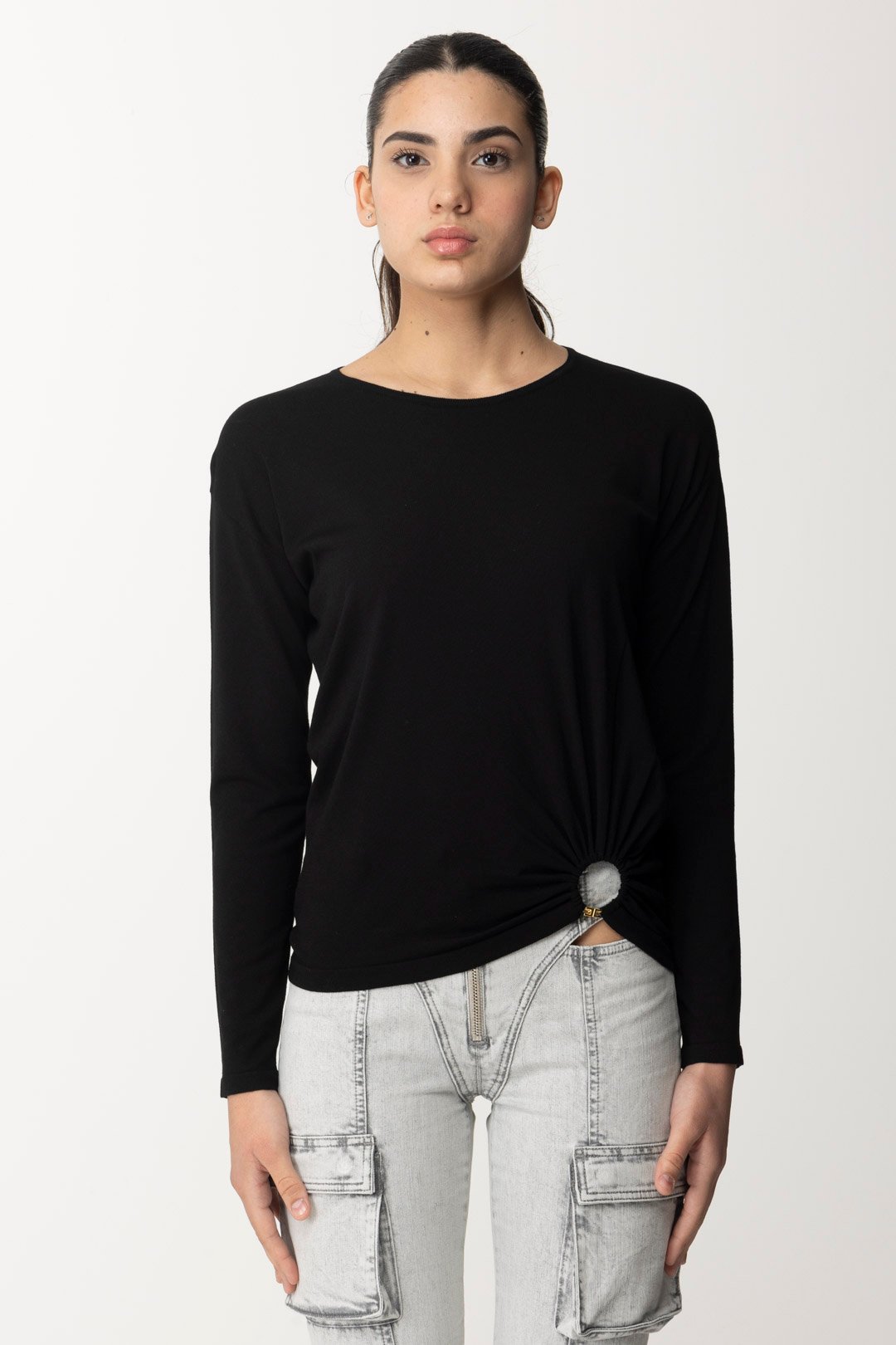 Elisabetta Franchi Maglia con Anello MK13T42E2 NERO