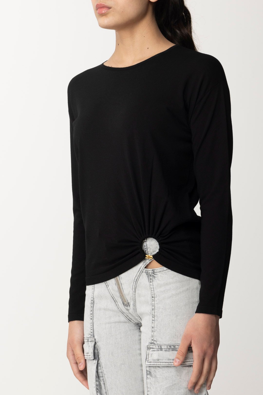 Elisabetta Franchi Maglia con Anello MK13T42E2 NERO