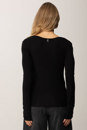 Patrizia Pepe Maglia con Colletto Drappeggiato 2M4479 J337 NERO