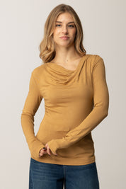 Patrizia Pepe Maglia con Colletto Drappeggiato 2M4479 J337 URBAN BEIGE