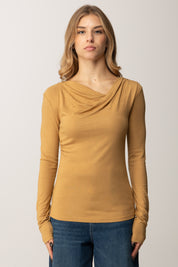 Patrizia Pepe Maglia con Colletto Drappeggiato 2M4479 J337 URBAN BEIGE