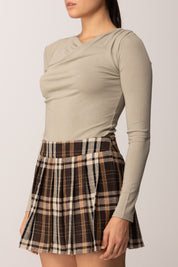 Patrizia Pepe Maglia con Colletto Drappeggiato 2M4479 J337 WINTER GREIGE