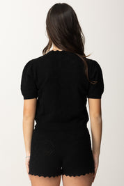 Elisabetta Franchi Bambina Maglia con Collo Smerlato EFMA159CFL060 NERO