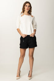 Twin-set Maglia con Cut-out con Placche Logo 251TP3490 NEVE