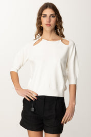 Twin-set Maglia con Cut-out con Placche Logo 251TP3490 NEVE