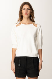 Twin-set Maglia con Cut-out con Placche Logo 251TP3490 NEVE