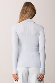 Elisabetta Franchi Maglia con Dettagli a Jour e Accessorio Logo MK09B56E2 STARLIGHT