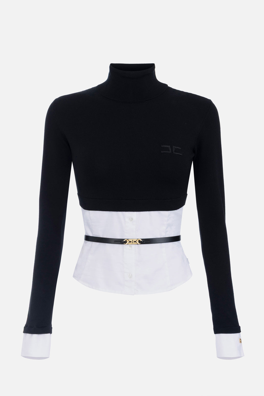 T-shirt Tricoté Manches Longues Elisabetta Franchi Femme - Couleur Ivoire - Neuf Avec étiquettes
