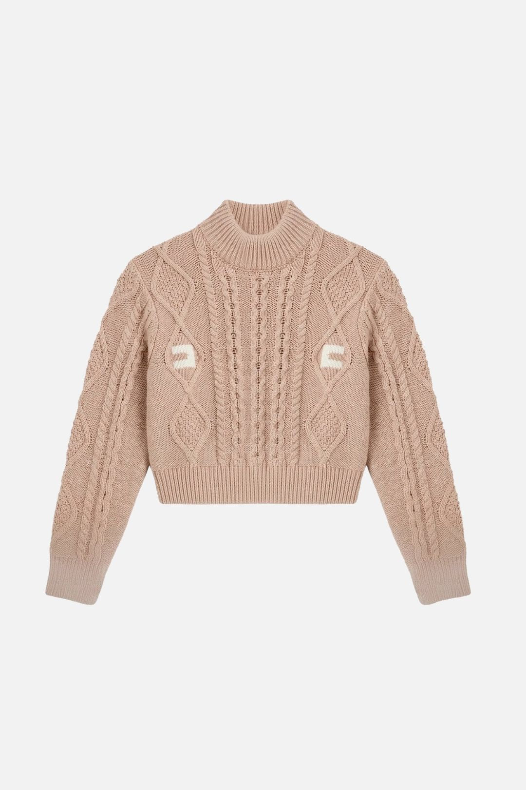 Elisabetta Franchi Bambina Maglia con Lavorazione Losanga e Trecce EFMA212CFL098.C863