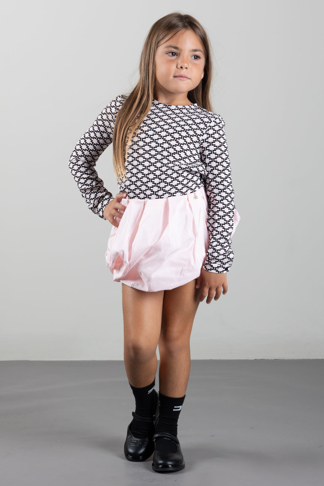 Elisabetta Franchi Bambina Maglia con Logo All-over EFCA3040VI044.D578