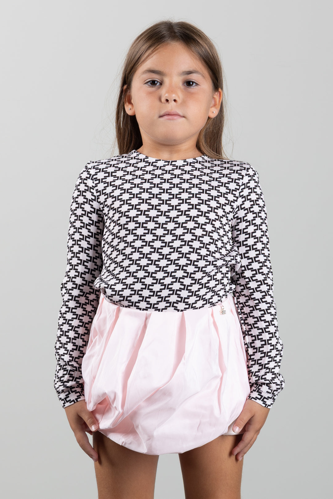 Elisabetta Franchi Bambina Maglia con Logo All-over EFCA3040VI044.D578