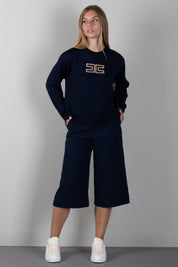 Elisabetta Franchi Bambina Maglia con Logo Gioiello e Borchie Dorate EFMA207CFL151.4062