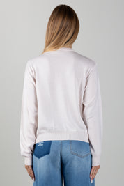 Elisabetta Franchi Bambina Maglia con Logo Gioiello e Borchie Dorate EFMA207CFL151.C063