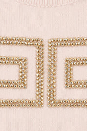 Elisabetta Franchi Bambina Maglia con Logo Gioiello e Borchie Dorate EFMA207CFL151.C063