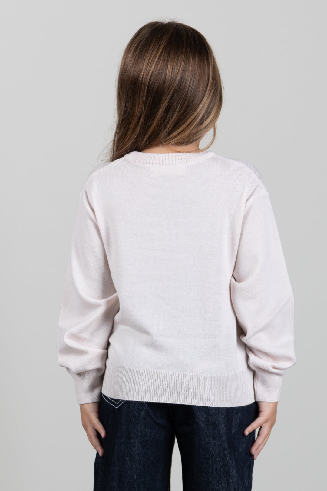 Elisabetta Franchi Bambina Maglia con Logo Gioiello e Borchie Dorate EFMA207CFL151.C063
