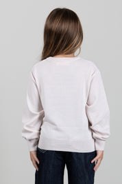 Elisabetta Franchi Bambina Maglia con Logo Gioiello e Borchie Dorate EFMA207CFL151.C063
