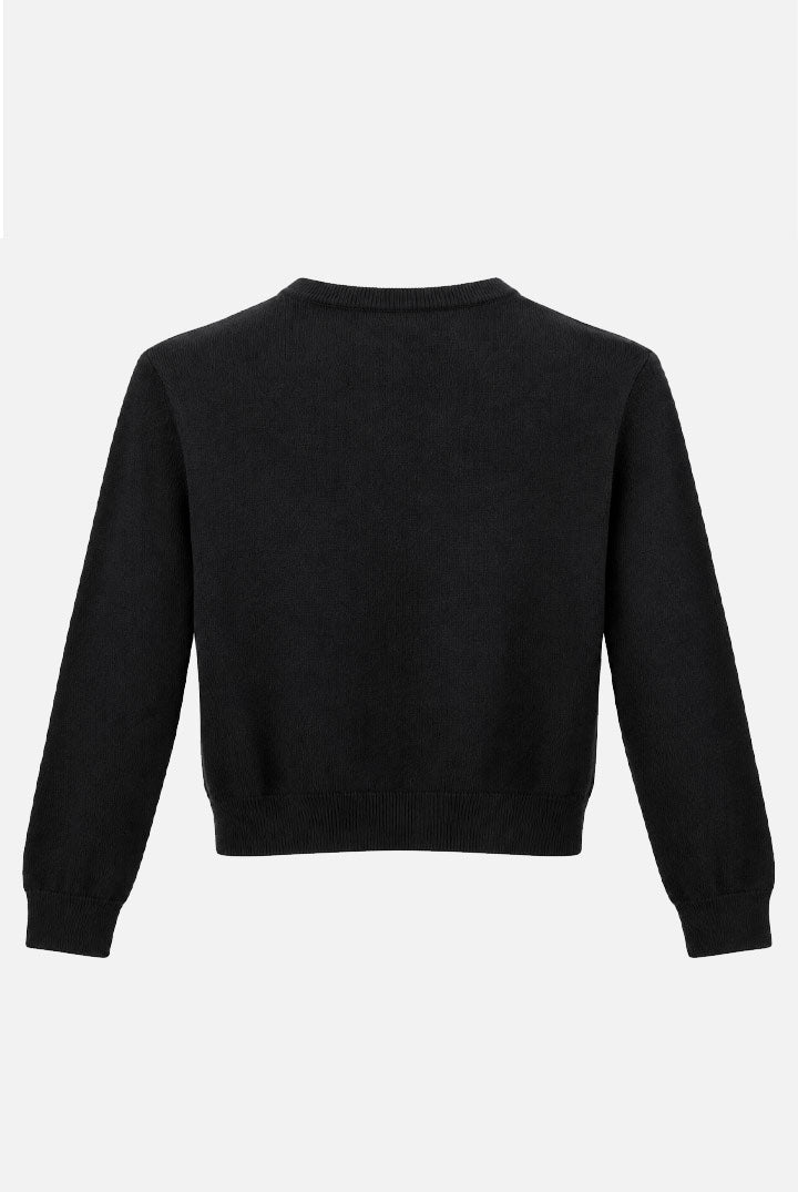 Elisabetta Franchi Bambina Maglia con Logo Gioiello e Borchie Dorate EFMA207CFL151.N000