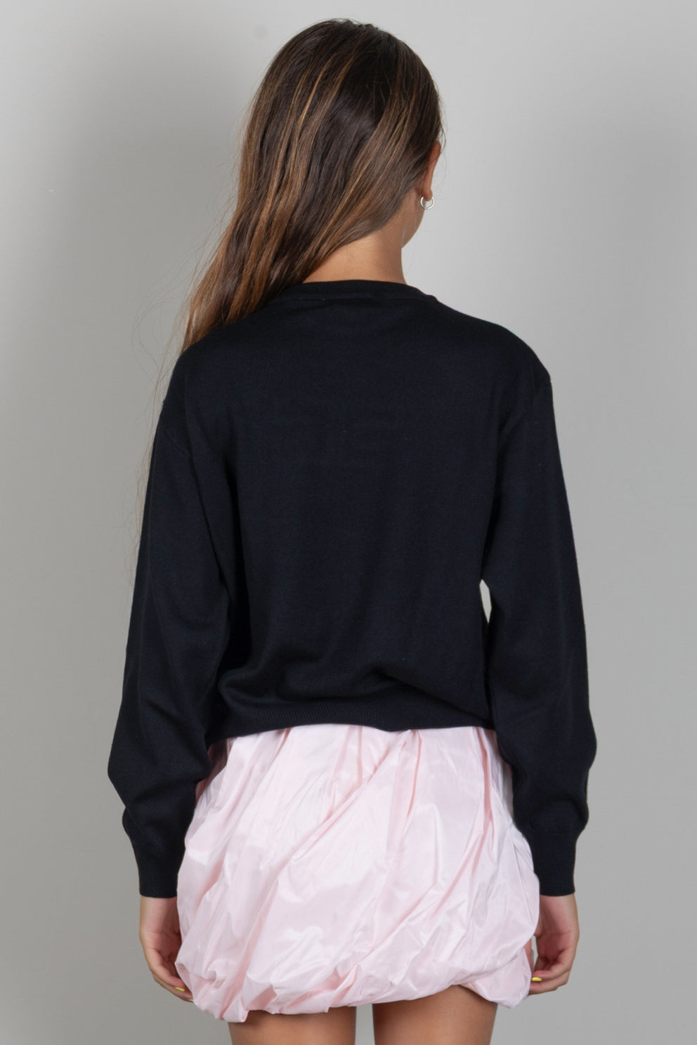 Elisabetta Franchi Bambina Maglia con Logo Gioiello e Borchie Dorate EFMA207CFL151.N000