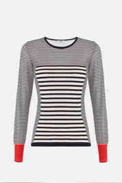 Elisabetta Franchi Maglia con Mix Di Righe MK64T61E2 NERO/BURRO/LACCA