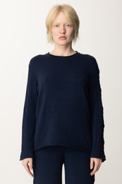 Akep Maglia con Motivo In Punto Treccia MGKD07037 BLU