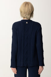 Akep Maglia con Motivo In Punto Treccia MGKD07037 BLU