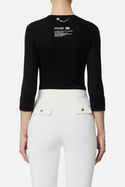 Elisabetta Franchi Maglia con Stampa Lettering Sul Retro MK41B57E2 NERO