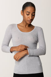 Elisabetta Franchi Maglia con Stampa Lettering Sul Retro MK41B57E2 STARLIGHT MELANGE