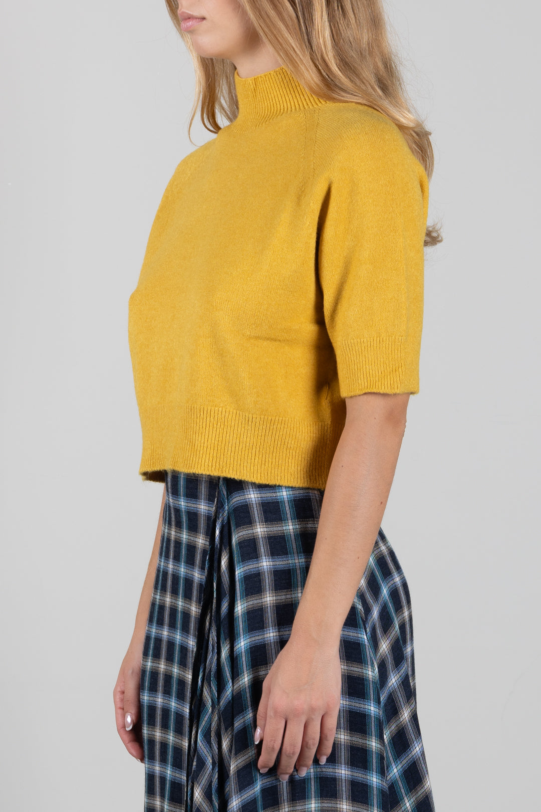 Manila Grace Maglia Corta a Lupetto con Maniche Corte M469VU NUGGET GOLD :AI26