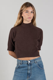 Manila Grace Maglia Corta a Lupetto con Maniche Corte M469VU POTTING SOIL :AI26