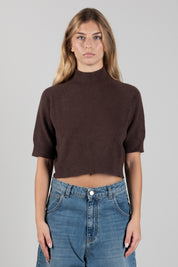Manila Grace Maglia Corta a Lupetto con Maniche Corte M469VU POTTING SOIL :AI26