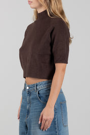 Manila Grace Maglia Corta a Lupetto con Maniche Corte M469VU POTTING SOIL :AI26