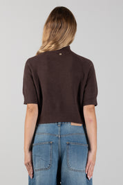 Manila Grace Maglia Corta a Lupetto con Maniche Corte M469VU POTTING SOIL :AI26