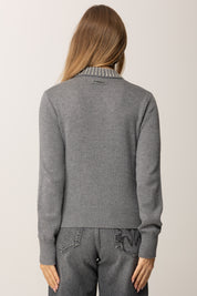 Pinko Maglia Crop con Colletto Ricamato GRIGIO-MONUMENTO GR.