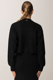 Twin-set Maglia Crop con Smerli con Dettagli Punzonati 252TT3210 NERO