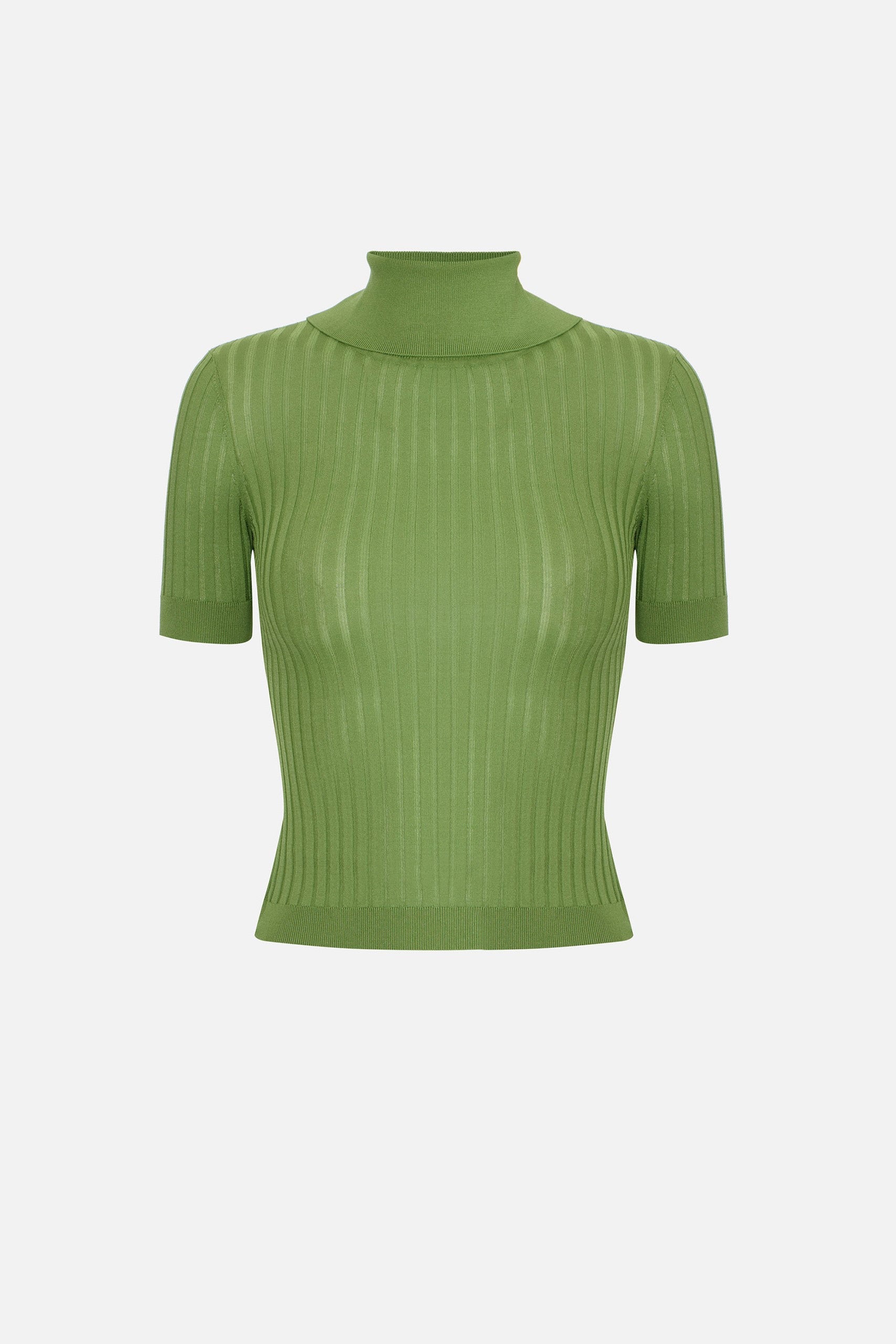 Elisabetta Franchi Maglia Crop con Trasparenze e Bottoncini MK01S62E2 ALOE