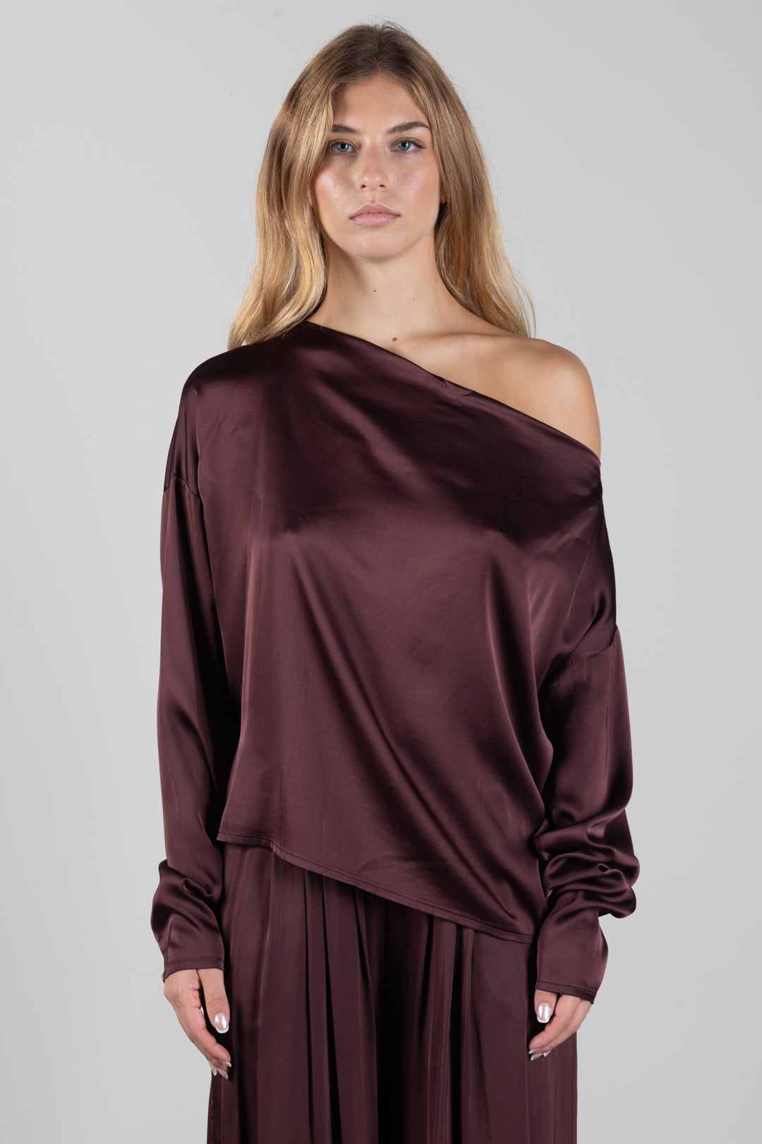 Manila Grace Maglia Fluida con Scollo a Barchetta C136VU PORT ROYALE :AI26