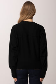 Pinko Maglia Girocollo In Lana Merino 105417 A18M NERO LIMOUSINE