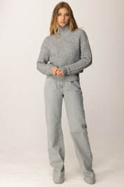 Elisabetta Franchi Maglia In Bouclé con Paillettes MK20Q56E2 GRIGIO MELANGE