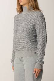 Elisabetta Franchi Maglia In Bouclé con Paillettes MK20Q56E2 GRIGIO MELANGE